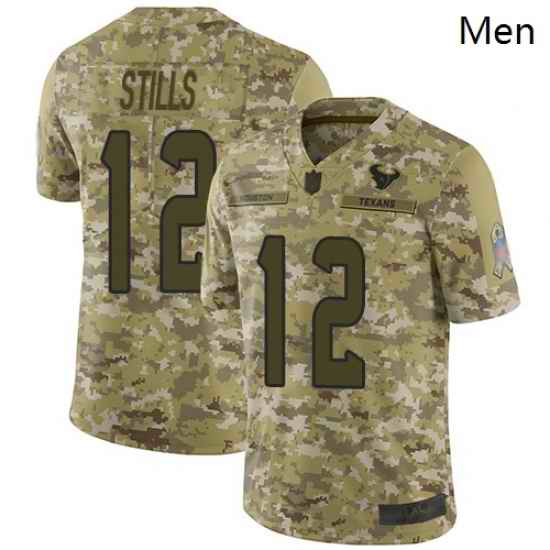 Texans 12 Kenny Stills Camo Men Stitched Football Limited 2018 Salute To Service Jersey